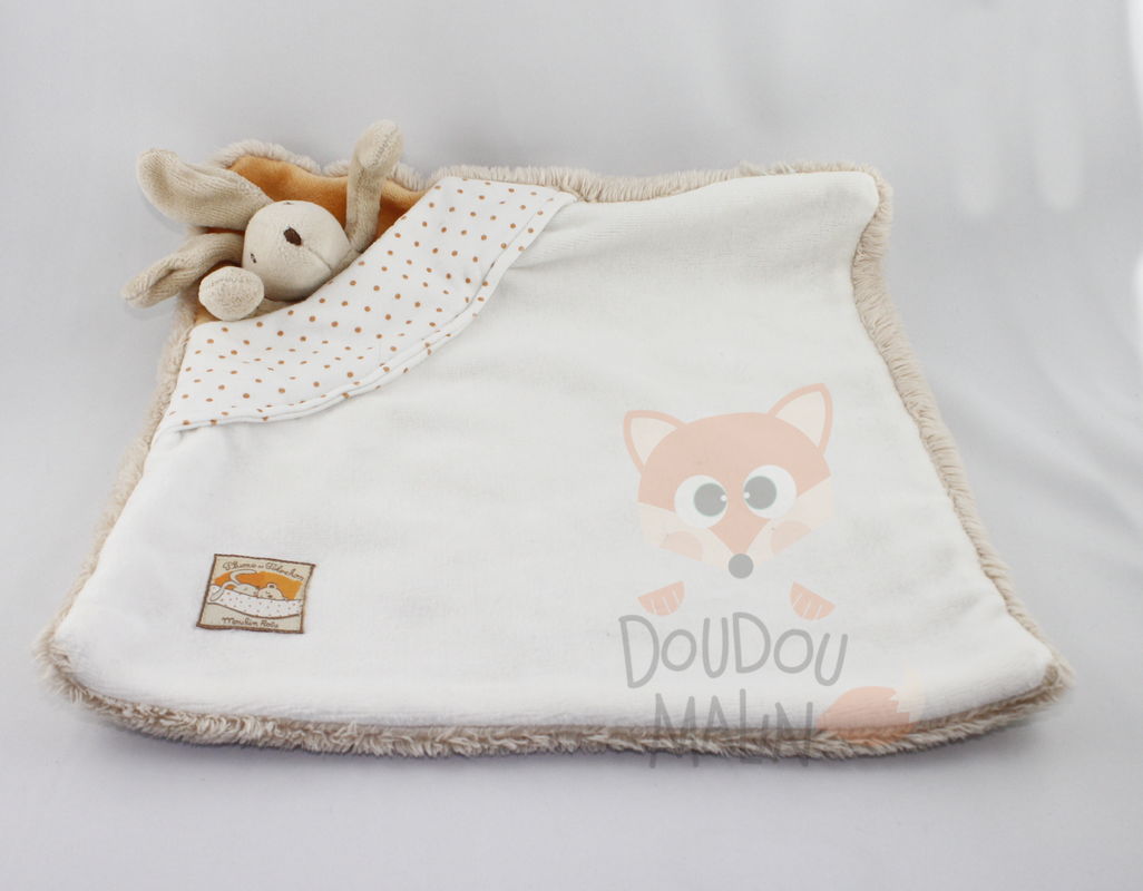  plume and polochon baby comforter rabbit beige orange 